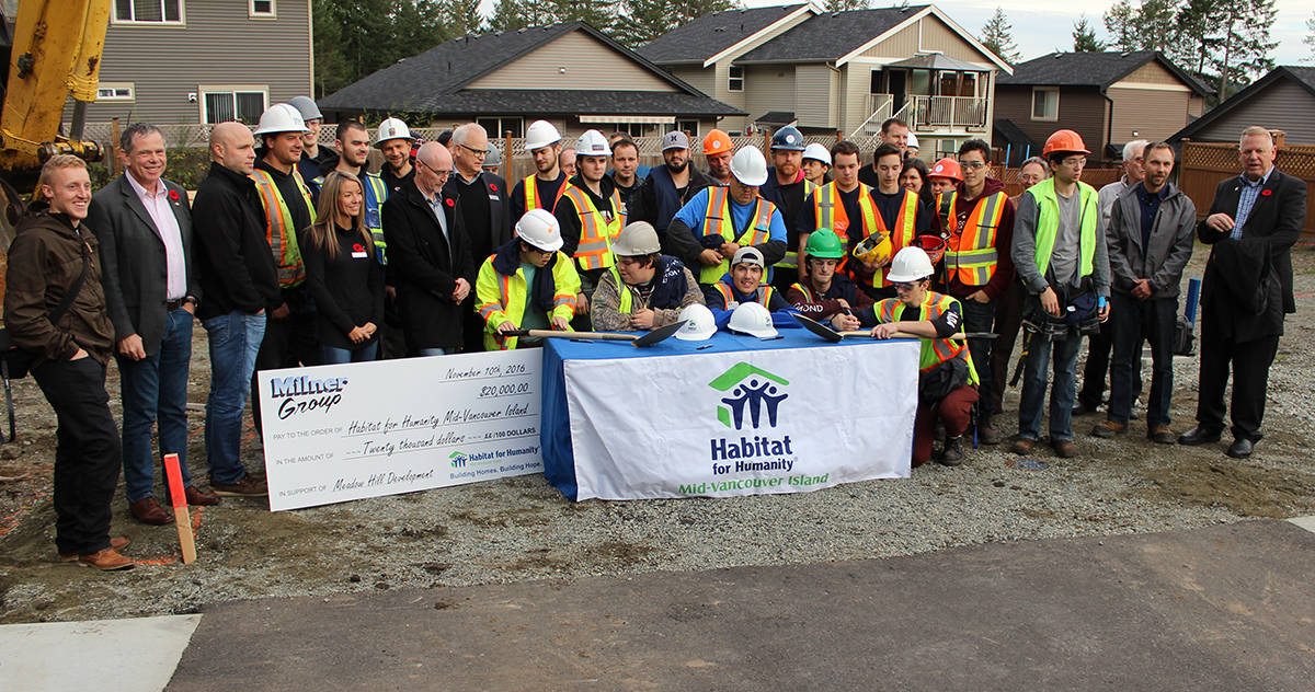 Habitat for Humanity Breaking Ground Ceremony at Meadow Hill Development in Extension, BC with Milner Group